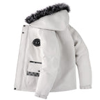 R&B | Herrenjacke mit Abnehmbarer, Pelzgefütterter Kapuze