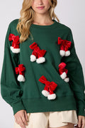 R&B | Weihnachts Schleife Verziert Lässiges Langärmeliges Sweatshirt