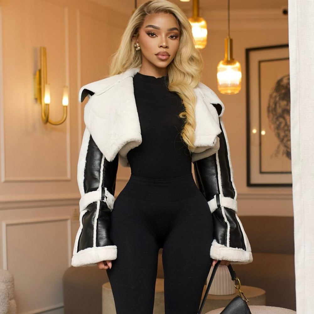 R&B | Shearling Cropped Jacket für Damen