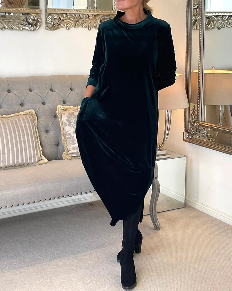 R&B | Elegantes Samtkleid mit Bauchabdeckung