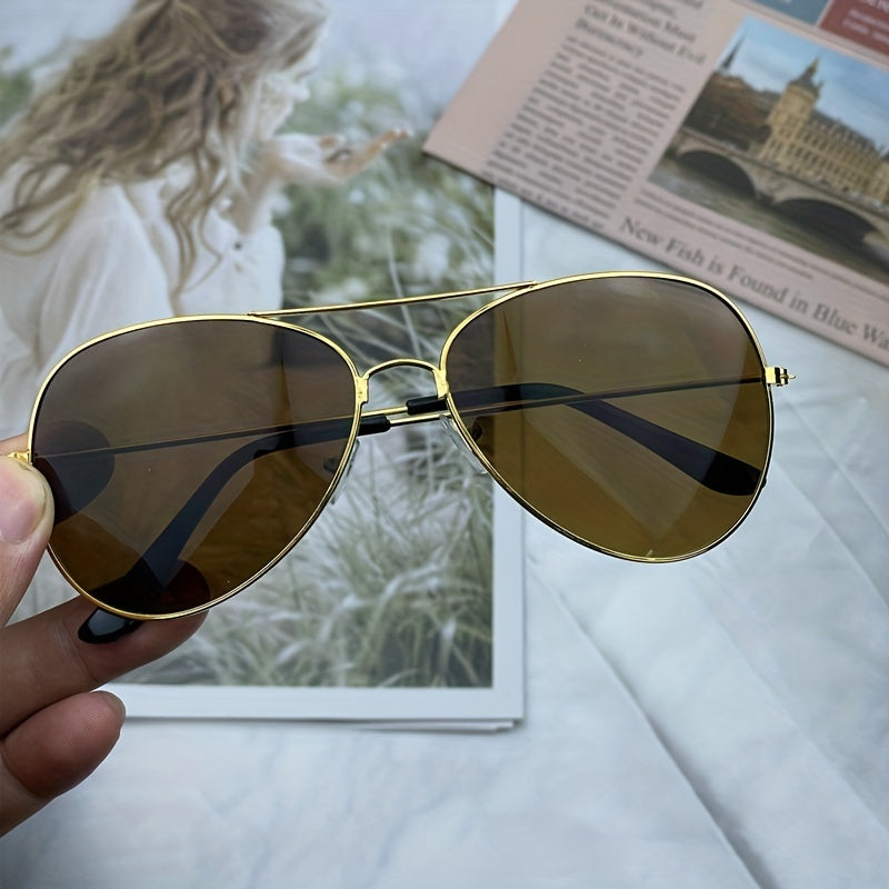 R&B | Klassische Aviator-Sonnenbrille mit Goldenem Rahmen für Damen