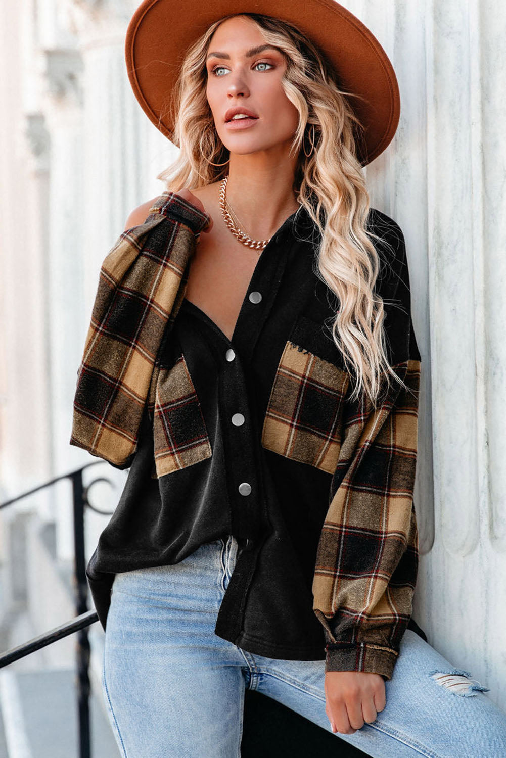 R&B | Gepunktete Flanellhemden Polyester und Baumwolle Einzigartiger Look
