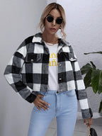 R&B | Karierter Button-Down-Kragenjacke