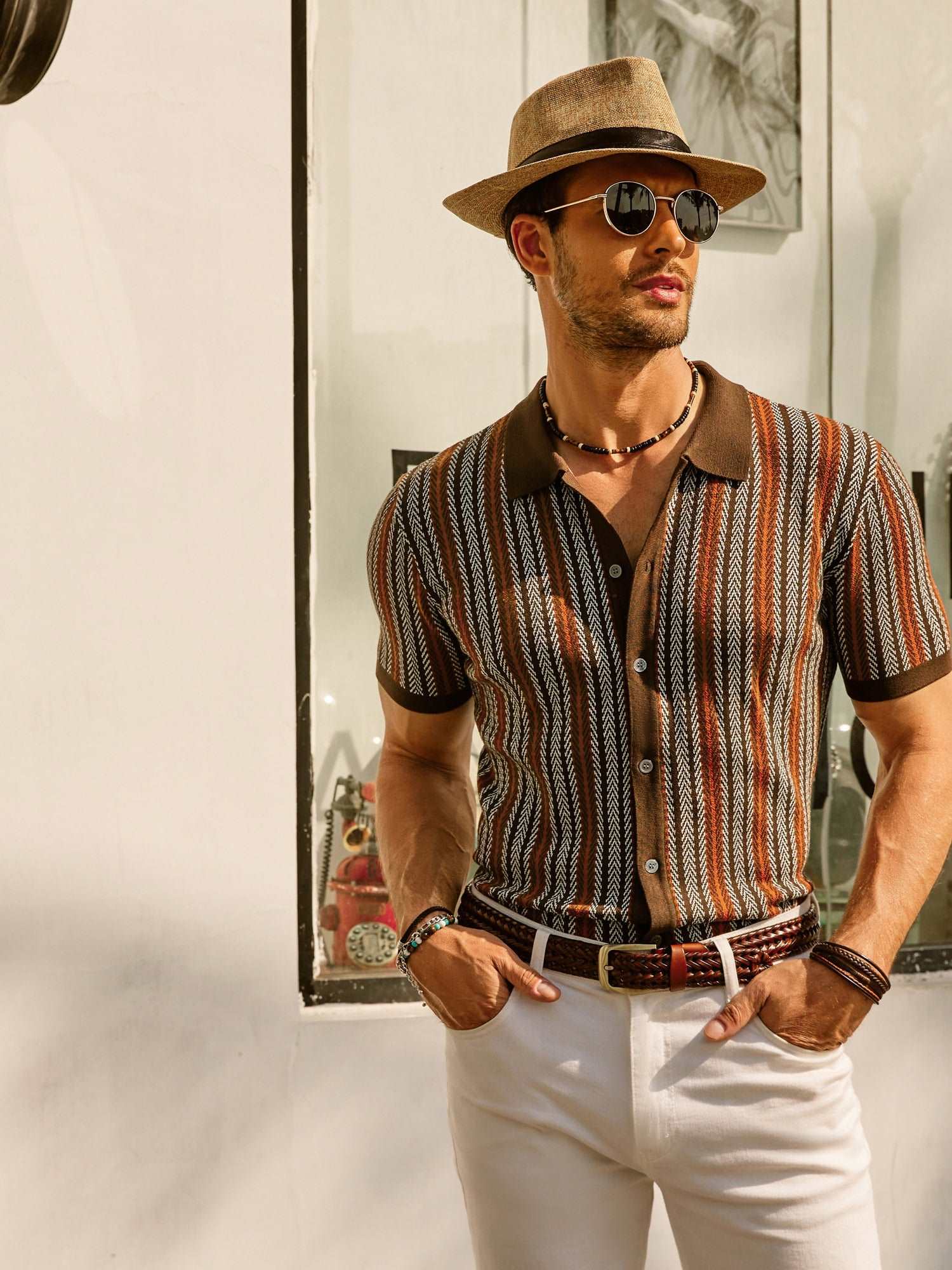 R&B | Retro 70S Gestreiftes Vintage Hemd