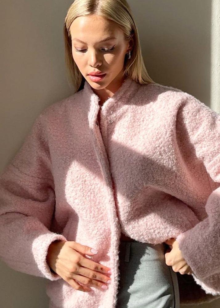 R&B | Rosa Drop Shoulder Stehkragenjacke