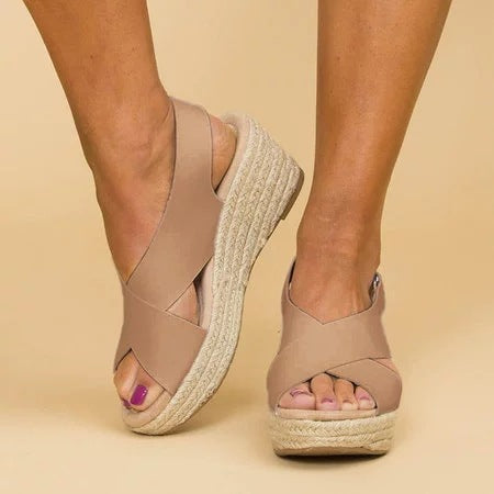 R&B | Keilabsatz Sandalen mit Elastischen Riemen für Damen