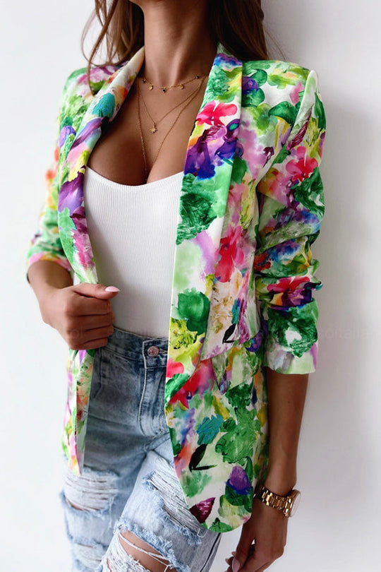 R&B | Freie und Echte Florale Revers Freizeitanzug Blazer
