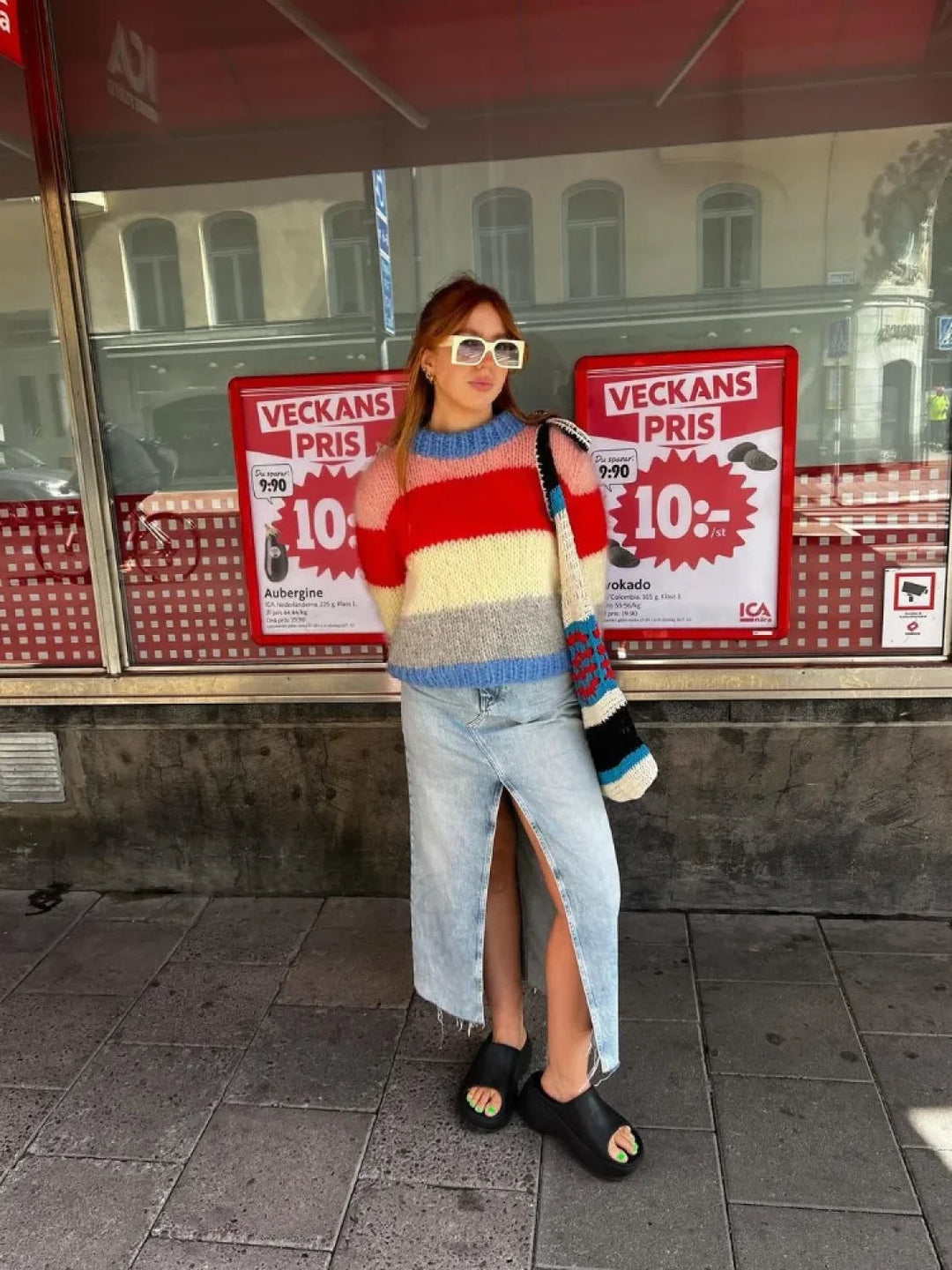 R&B | Bunter Gestreifter Strickpullover für Lässig Schicke Looks