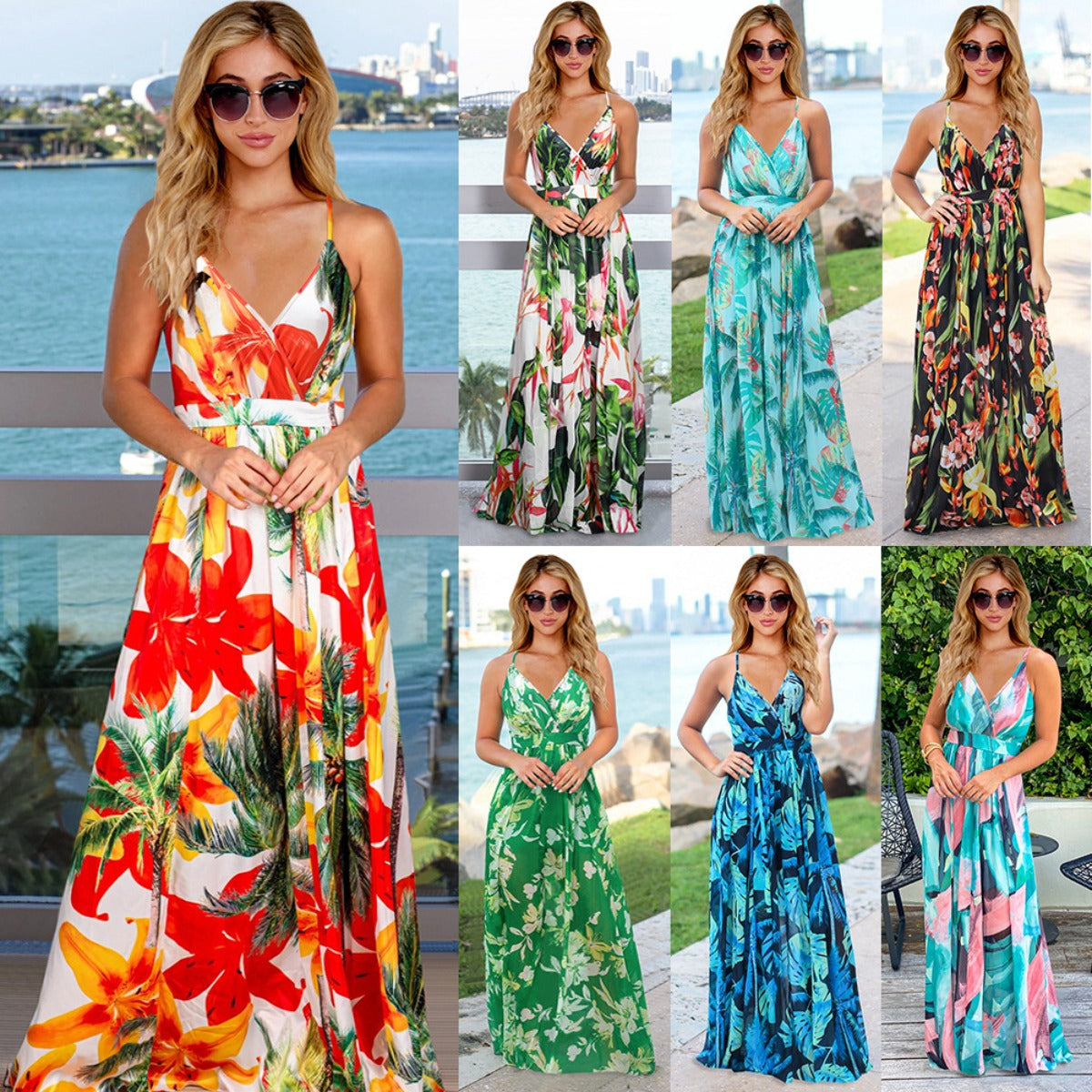 R&B | Bohemian floral Strapskleid