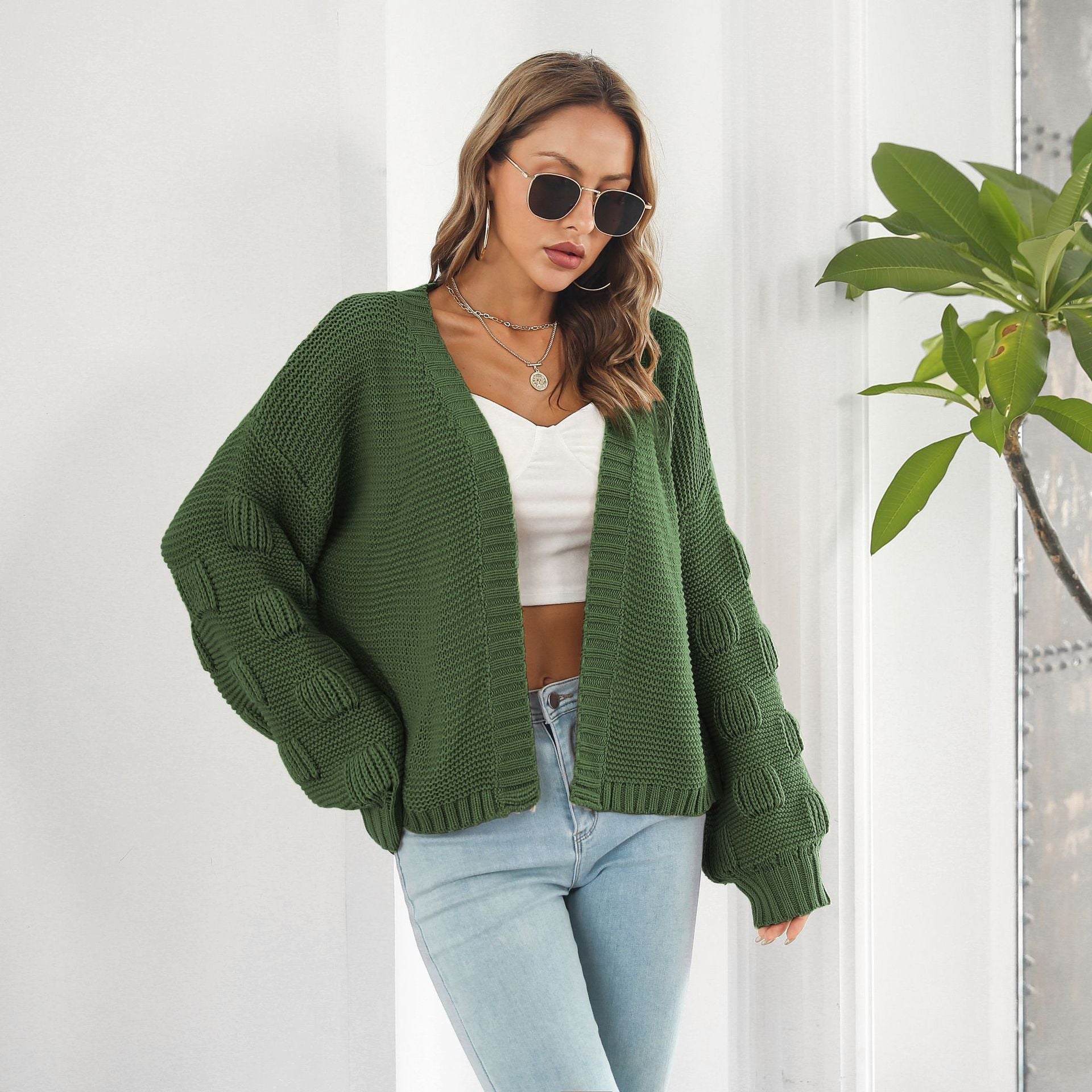 R&B | Strickjacke mit Puffärmeln
