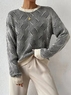 R&B | Entspannter Pullover mit abstraktem Muster