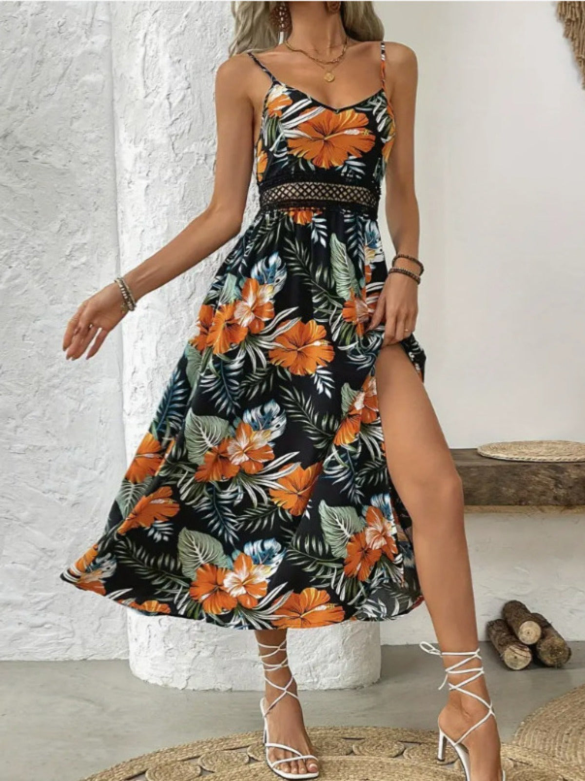 R&B | Elegantes bedrucktes Kleid