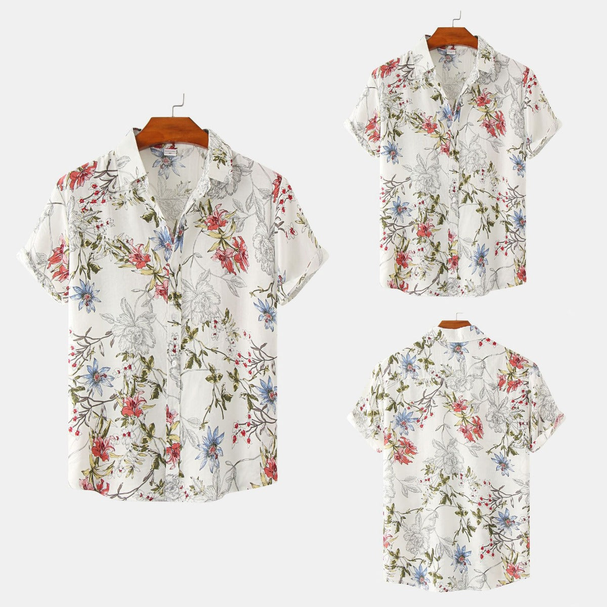 R&B | Floral kurzärmeliges Blumenhemd Männer