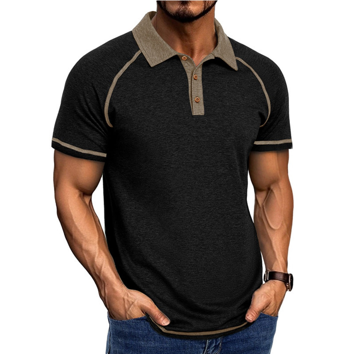 R&B | Kurzärmeliges Herren-T-Shirt mit Revers
