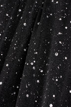 Elegante schwarze Glitzerkleid mit Netzbespannung