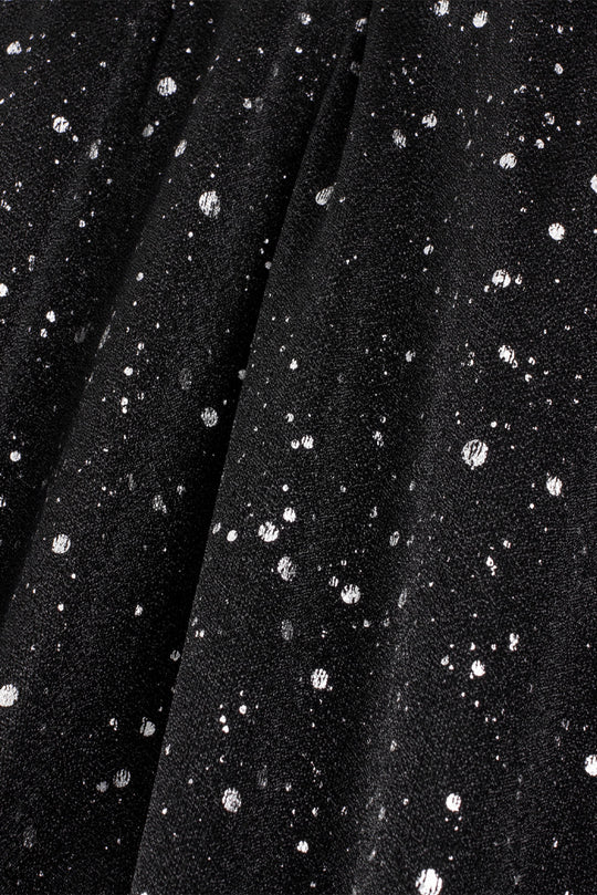 Elegante schwarze Glitzerkleid mit Netzbespannung