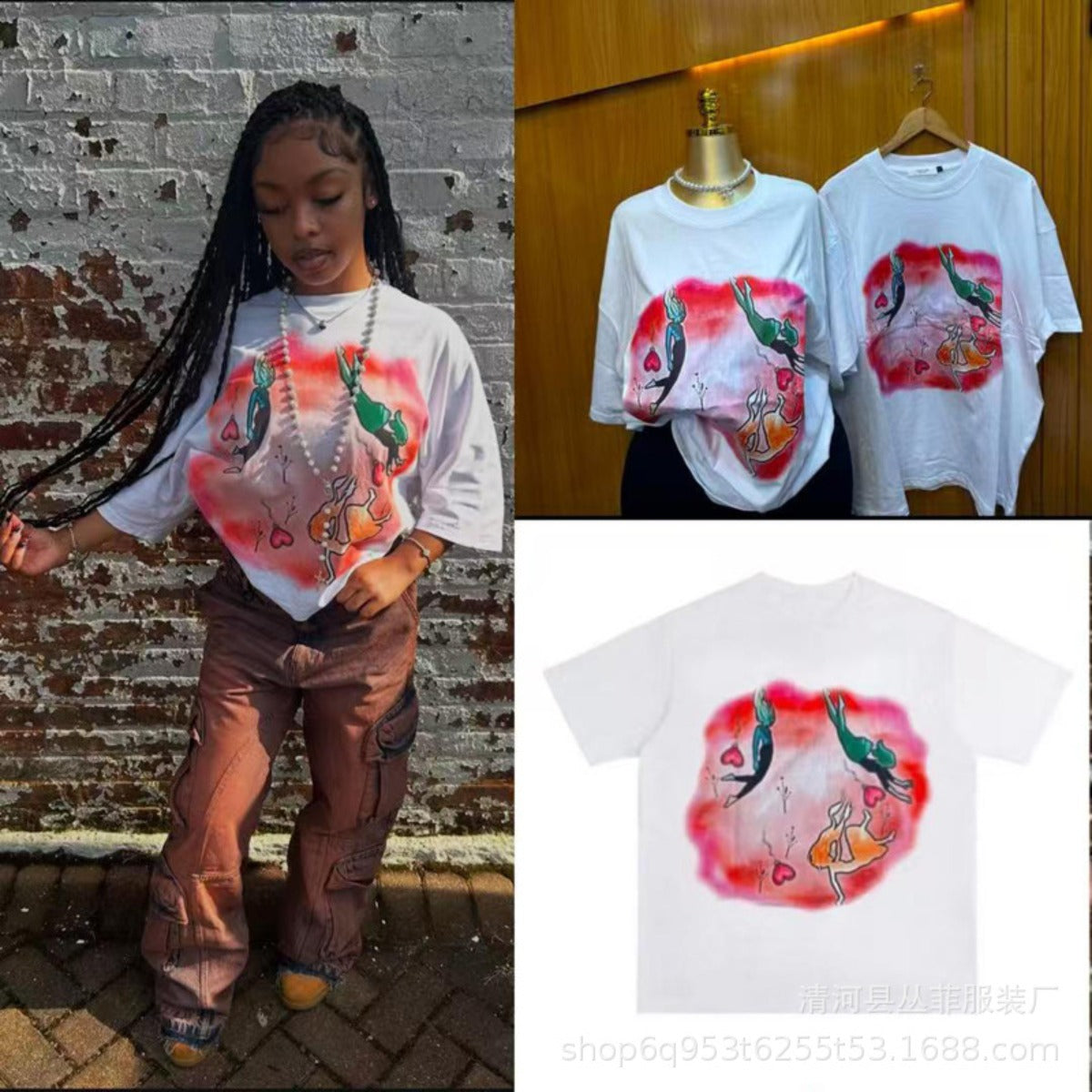R&B | Sommer bedrucktes T-Shirt