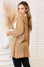 R&B | Horizontal gerippte Strickjacke mit offener Vorderseite