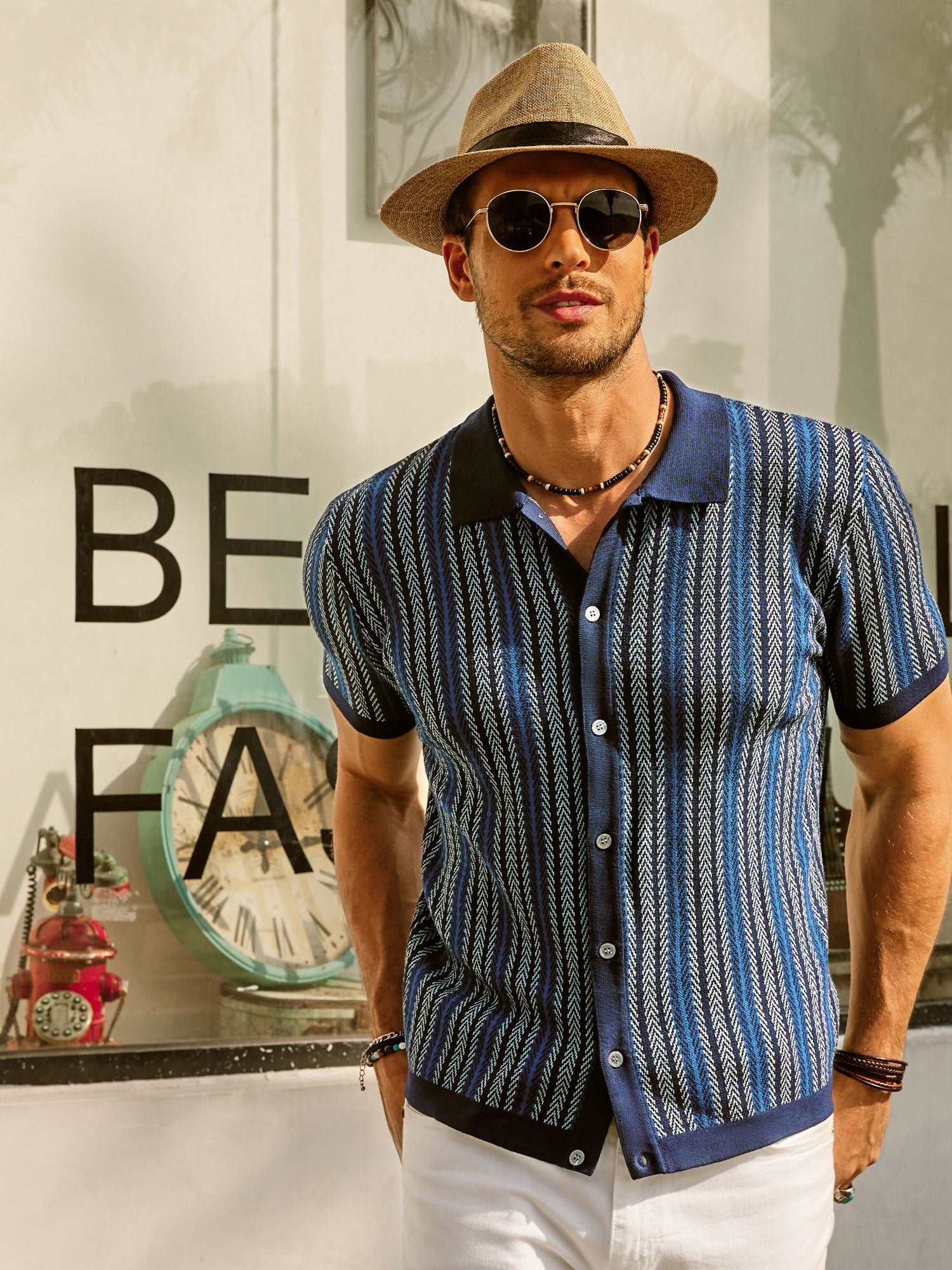 R&B | Retro 70S Gestreiftes Vintage Hemd