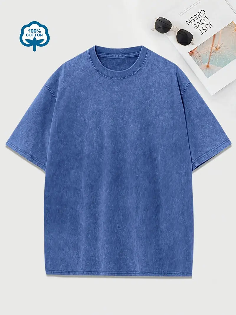 R&B | Baumwoll-T-Shirt mit Rundhalsausschnitt
