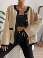 R&B | Kurze Jacke mit Kontrastdetails Polyester Stilvoll und Komfortabel