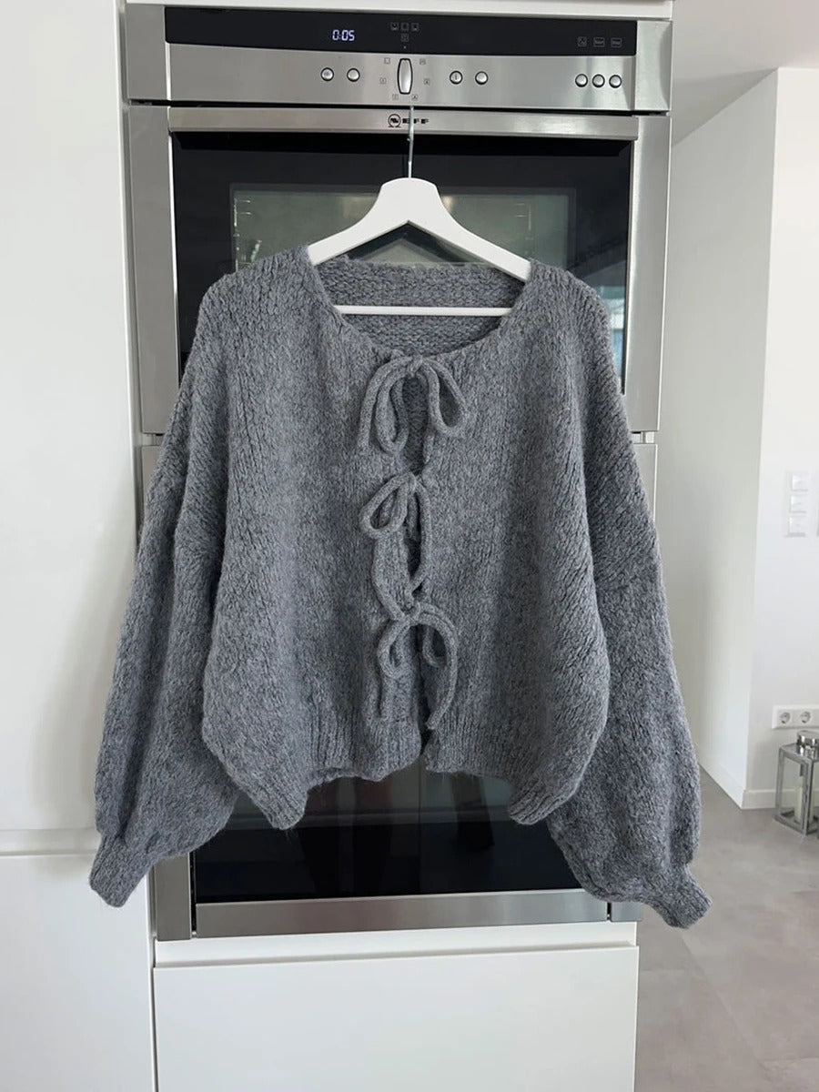 R&B | Strickcardigan mit Schleifen Weich und Warm Trendy Look