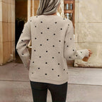R&B | Pullover - Damen Herbst gepunkteter Strickpullover
