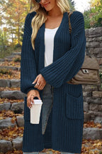 R&B | Länge Locker Oversized Doppelte Tasche Cardigan Sweater Jacke