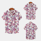 R&B | Floral kurzärmeliges Blumenhemd Männer
