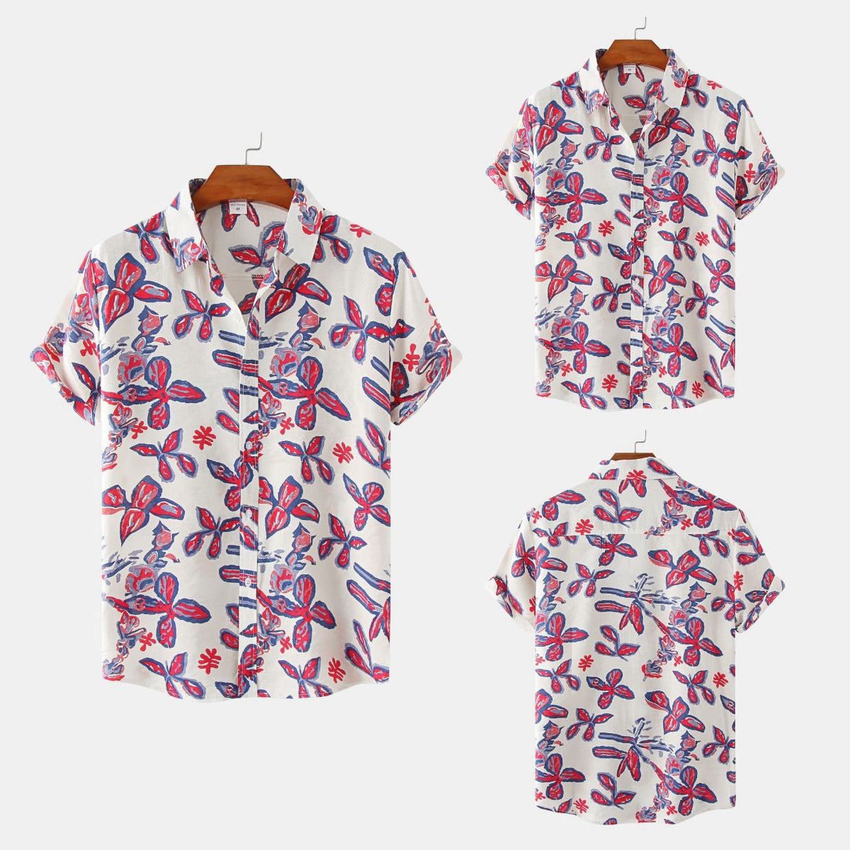 R&B | Floral kurzärmeliges Blumenhemd Männer