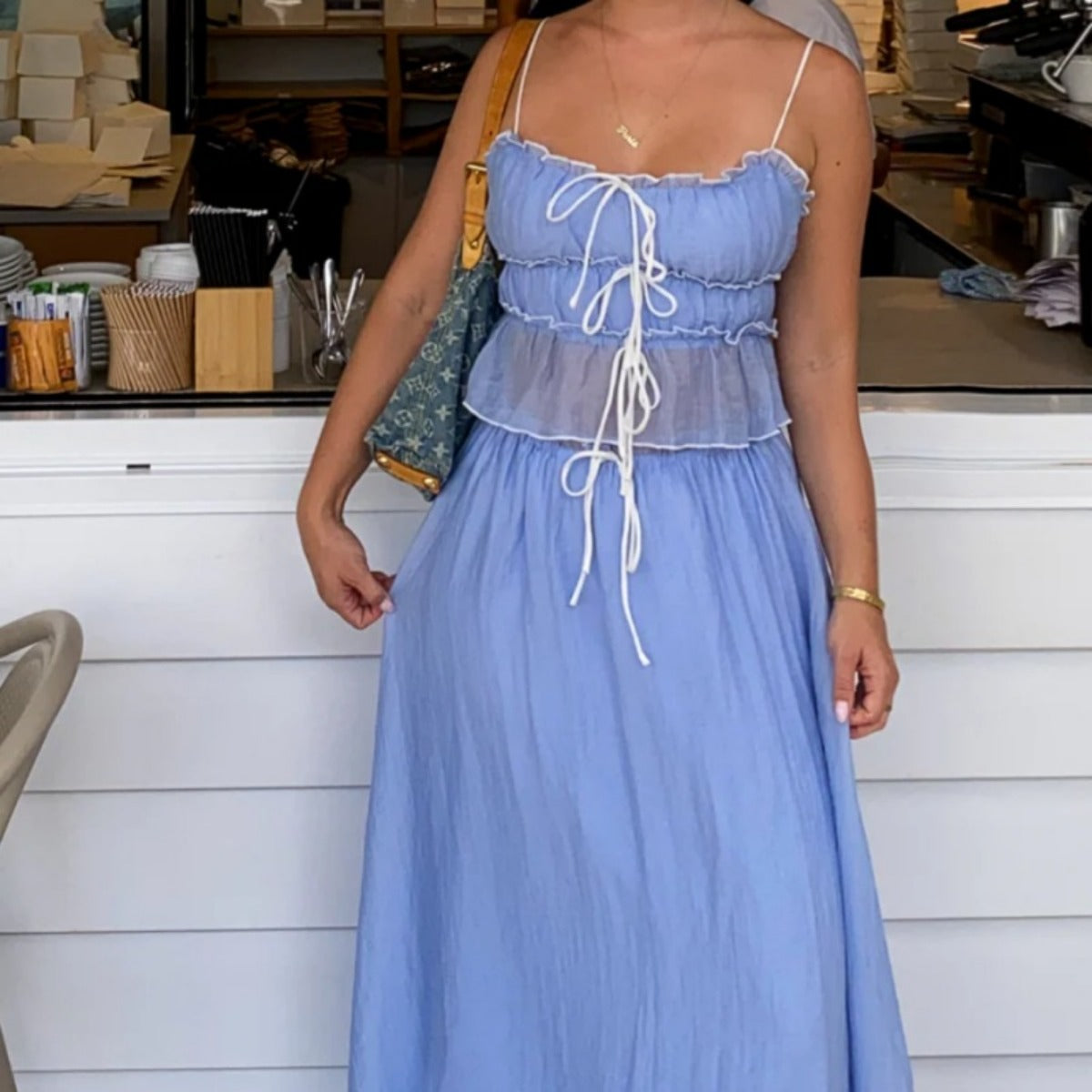 R&B | Hosenträger Top Temperament Kleid
