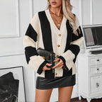 R&B | Gestreifter Strick Strickjacke
