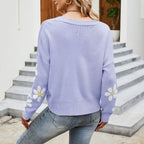 R&B | Strickjacke mit Zartem Blumenmuster Design