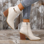 Elegante Stiefel mit seitlichem Reißverschluss und Blockabsatz R&B