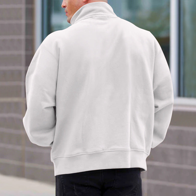 R&B | Pullover mit Halb-Zip Stehkragen