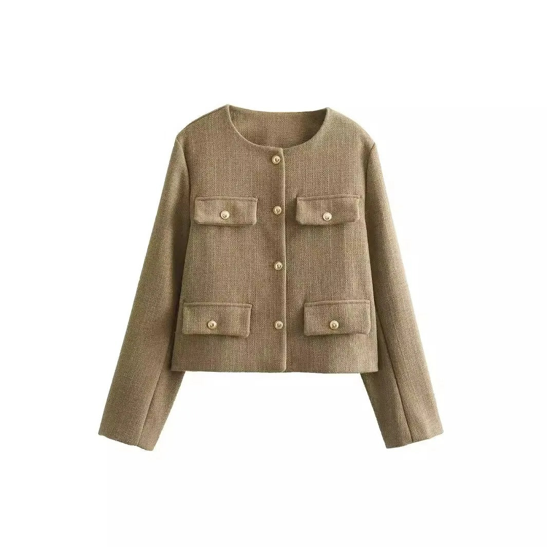 R&B | Elegant und schicke Damen Blazerjacke mit Struktur und Knöpfen