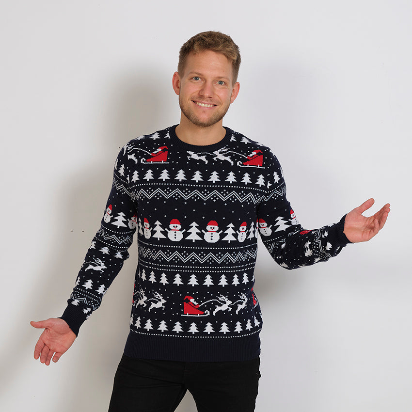 R&B | Der stylische Weihnachts-Pullover Navy Herren