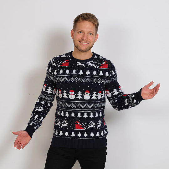 R&B | Der stylische Weihnachts-Pullover Navy Herren