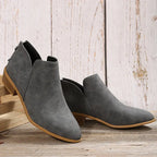 R&B | V-Ausschnitt Chic Dicke Absatzstiefel für Damen