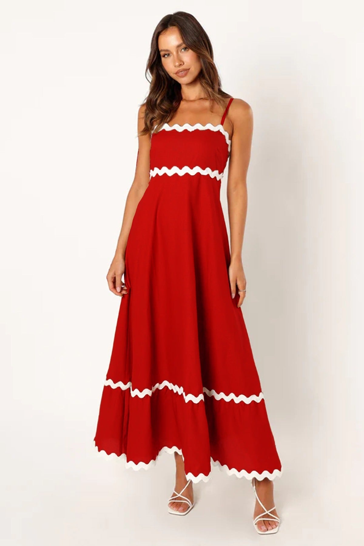 R&B | Einfarbiges Spitzen-Hosenträger-Röhrentop-Kleid