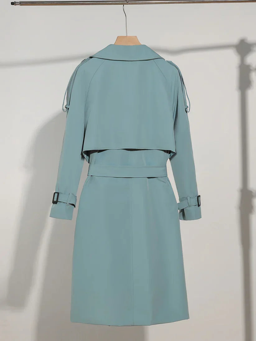 R&B | Mantel mit Gürtel-Design Casual Plus Size für Frauen Perfekt für lässige Tage