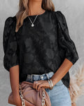 R&B | Elegante Bluse mit Puffärmeln und Blumenmuster