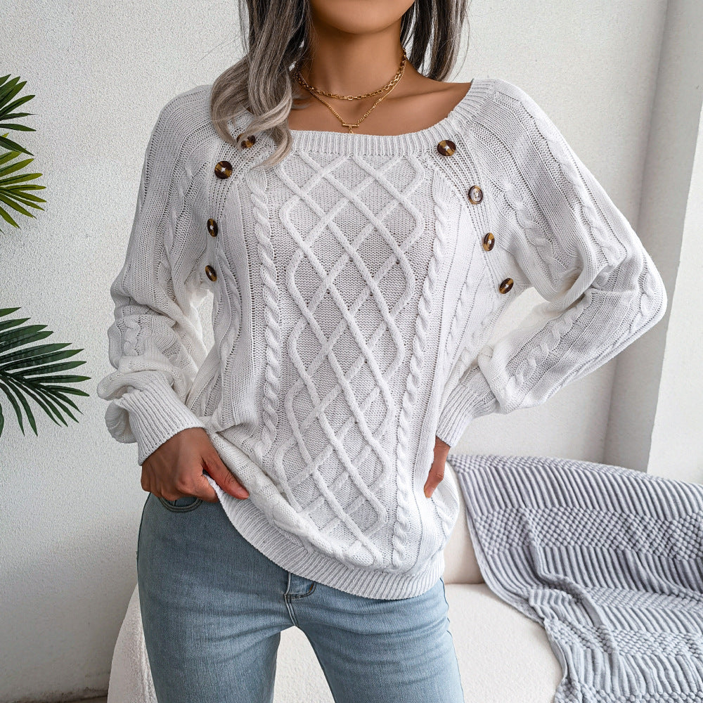 R&B | Strickpullover mit Quadratischem Ausschnitt
