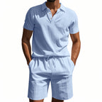 R&B | Kurzärmliges Poloshirt und Shorts Strandanzug