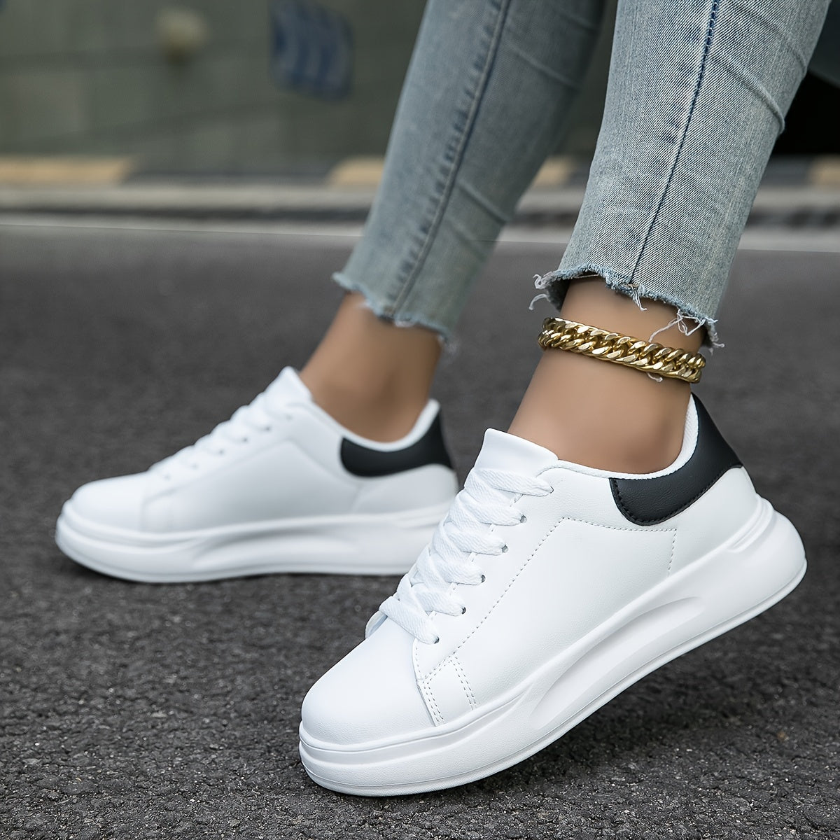 R&B | Damen Weiße Sneakers Casual