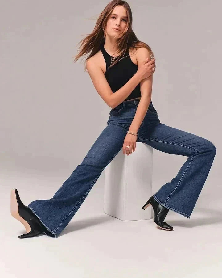 R&B - Figurformende Bootcut-Jeans