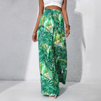 R&B | Bedruckte Freizeithose mit hoher Taille und weitem Bein