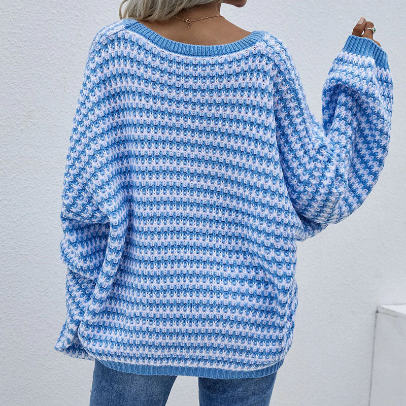 R&B | Gestreifter Strickpullover Für Modische Looks