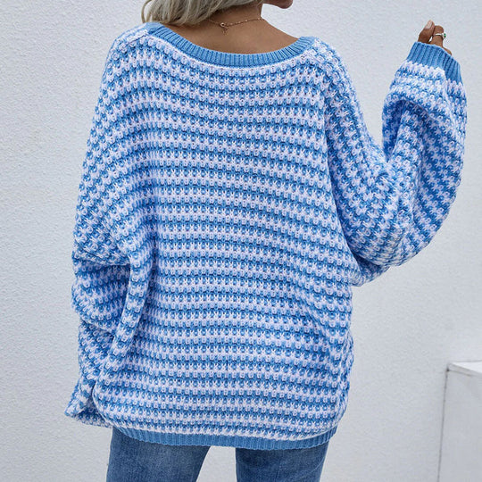 R&B | Gestreifter Strickpullover Für Modische Looks