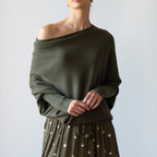 R&B | Gemütlicher Oversized Strickpullover mit Carmen-Ausschnitt